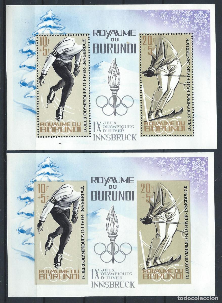 Selos: Burundi Bloc N&deg;3** (MNH) 1964 Dentel&eacute; et N. Dentel&eacute; - J.O d'Innsbruck