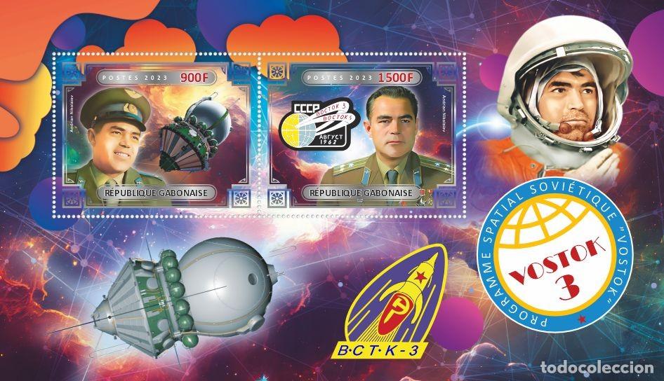 Sellos: GABON 2023 SHEET MNH VOSTOK 3 PROGRAMA ESPACIAL SOVIETICO SPACE SOVIET PROGRAM ESPACIO ASTRONAUTAS - Foto 1