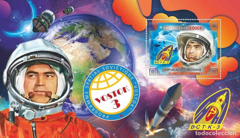 Sellos: GABON 2023 SHEET MNH VOSTOK 3 PROGRAMA ESPACIAL SOVIETICO SPACE SOVIET PROGRAM ESPACIO ASTRONAUTAS - Foto 1
