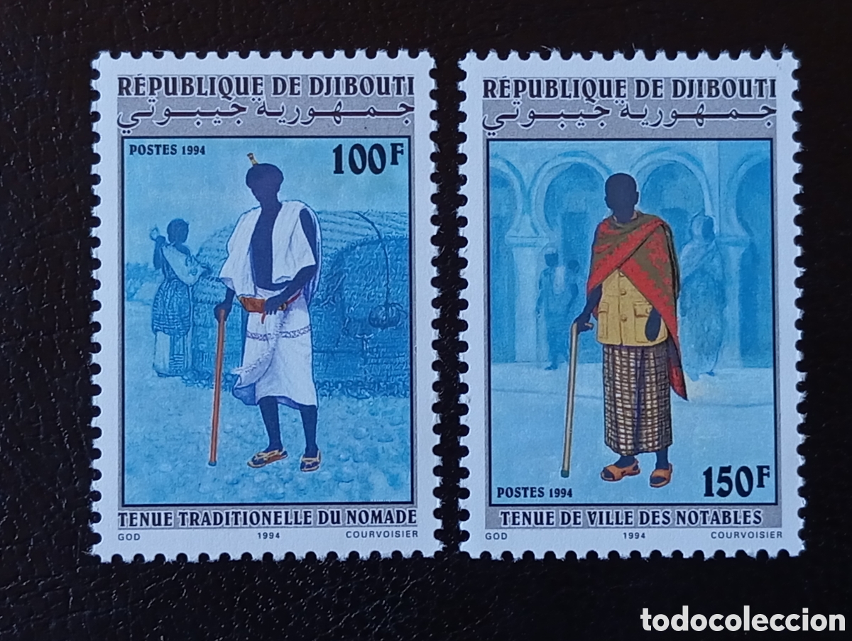 Sellos: Djibouti Dschibuti 1994 Michel: 602/03 Traje Tradicional N&oacute;mada