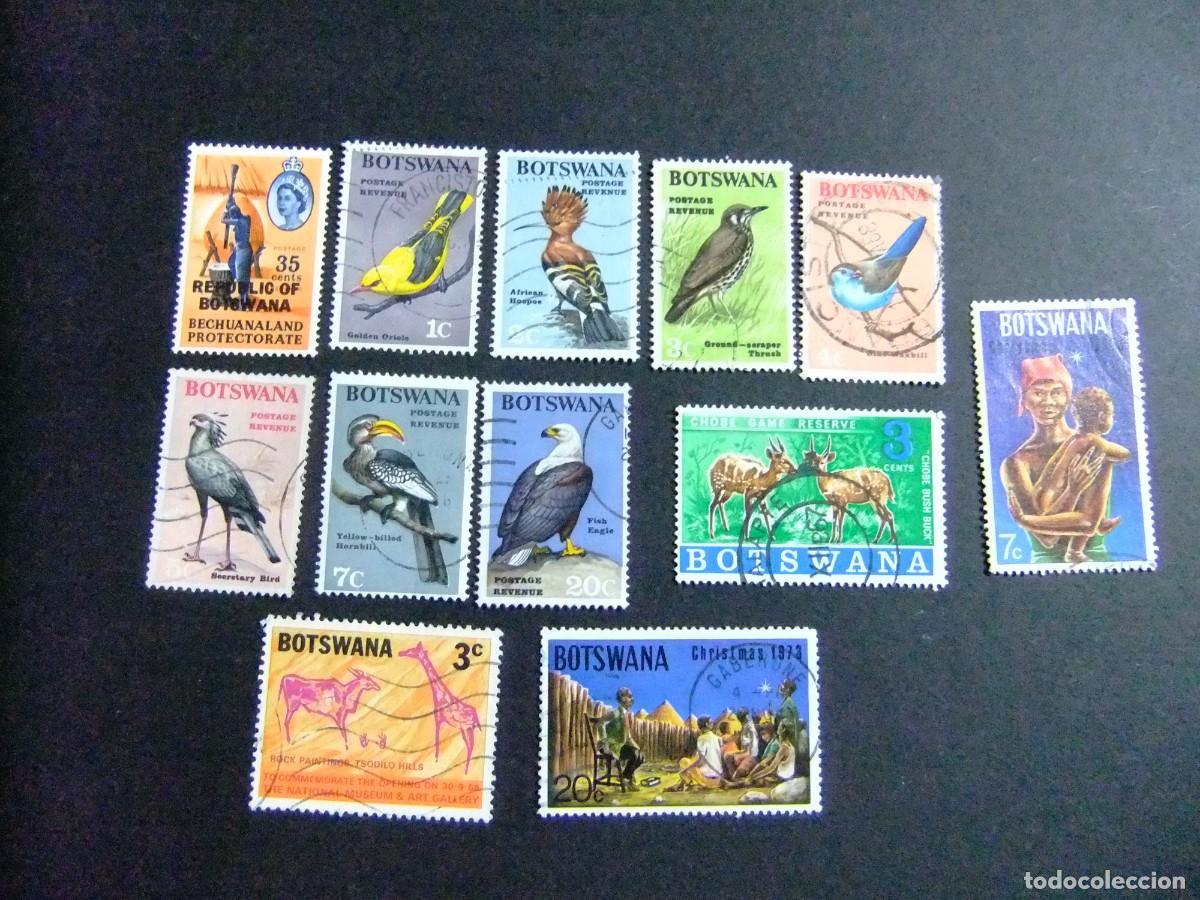 Briefmarken: 50 BOTSWANA 1967 LOTE de 12 sellos diferentes FAUNA - NAVIDAD - BIRDver fotos