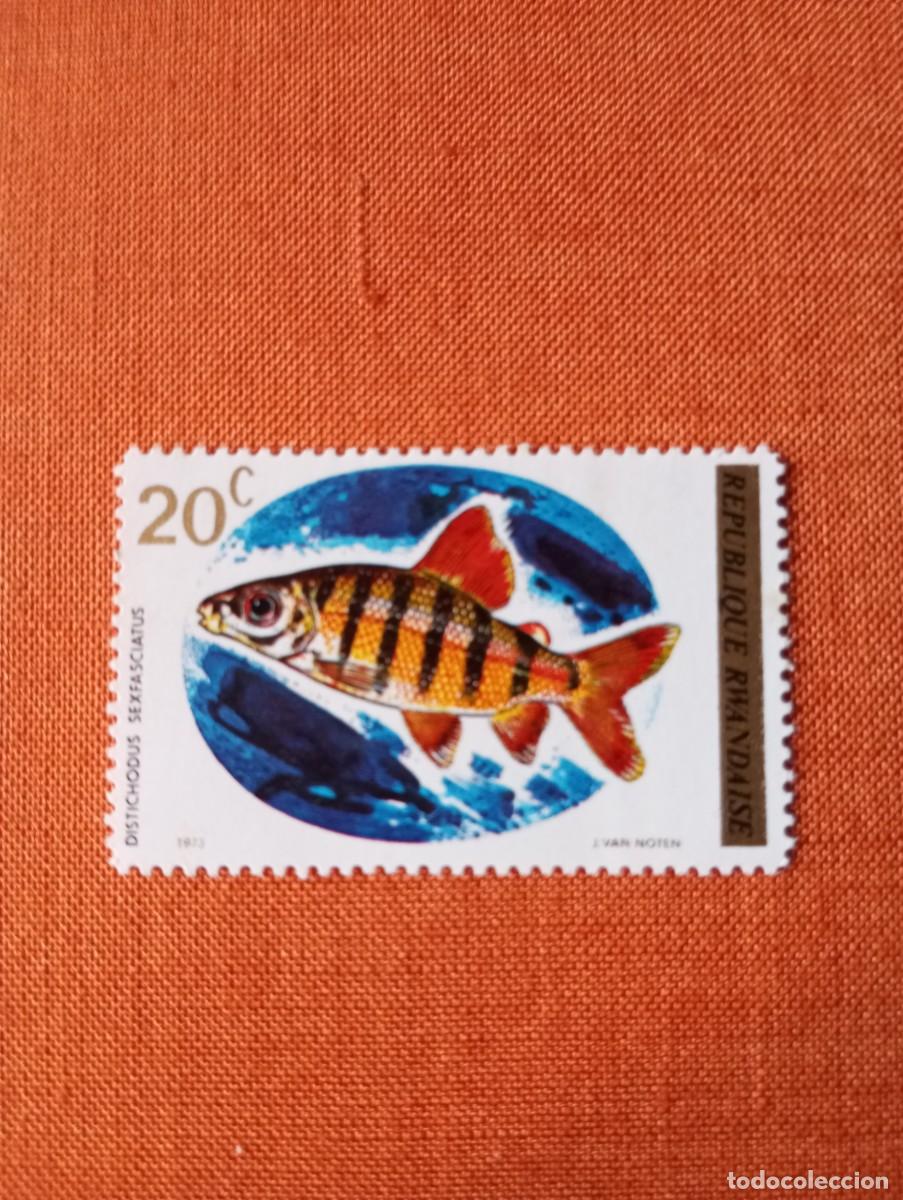 Sellos: RUANDA, 1973, PECES,. - Foto 1