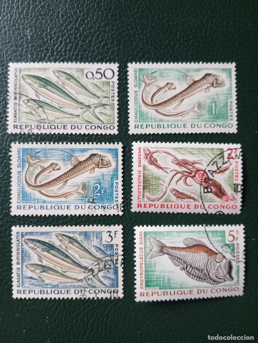 Sellos: CONGO, REP&Uacute;BLICA, , PECES, FAUNA