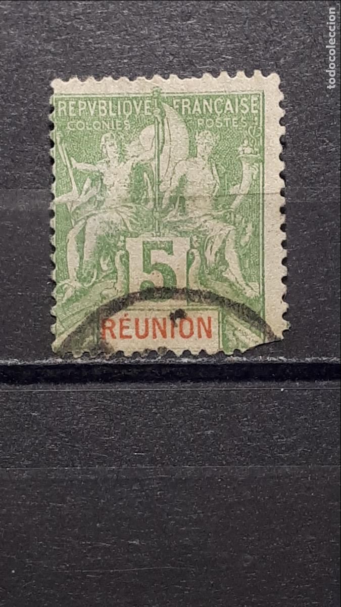 Sellos: REUNI&Oacute;N . A&Ntilde;O 1900. &deg;. Yvert 46 - Foto 1
