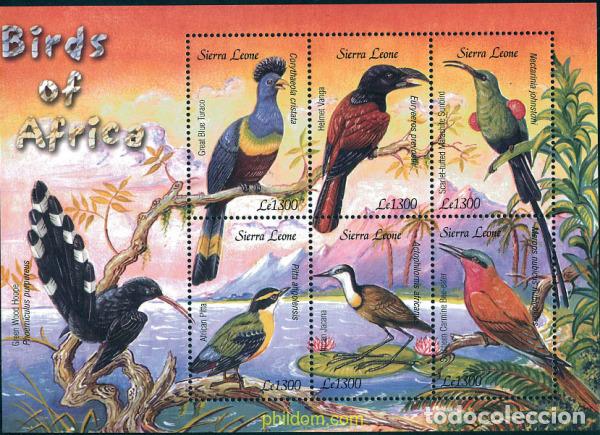 Briefmarken: 223229 MNH SIERRA LEONA 2003 AVES DE AFRICA