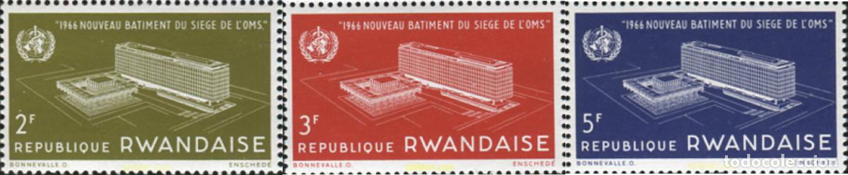 Sellos: 355385 MNH RUANDA 1966 NUEVO EDIFICIO PARA LA OMS - Foto 1