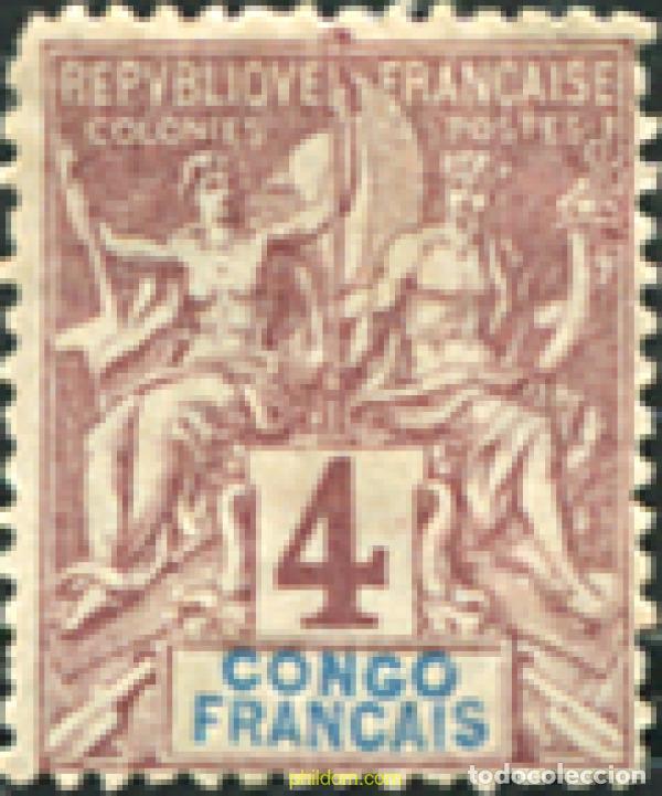 Selos: 668017 HINGED CONGO FRANCES 1892 SERIE BASICA