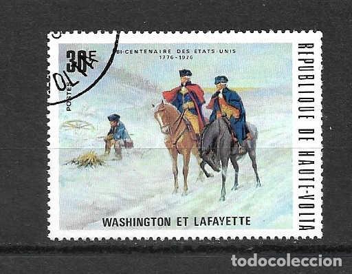 Stamps: personajes: Washington y Lafayette. Alto-Volta. sello a&ntilde;o 1975