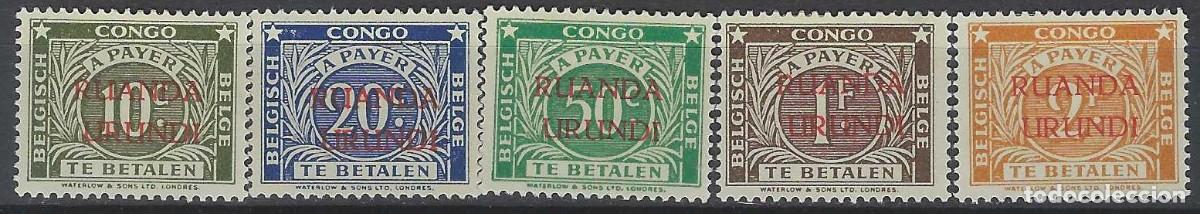 Selos: RUANDA URUNDI 1943-46 - SELLOS DE FRANQUEO, NUMERALES, SOBREIMPRESOS, S.COMPLETA - MH*