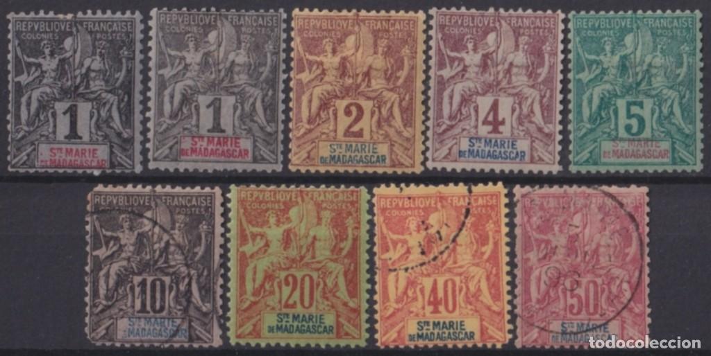 Stamps: F-EX50554 FRANCE MADAGASCAR 1894 PEACE & COMMERCE STAMPS LOT + 135