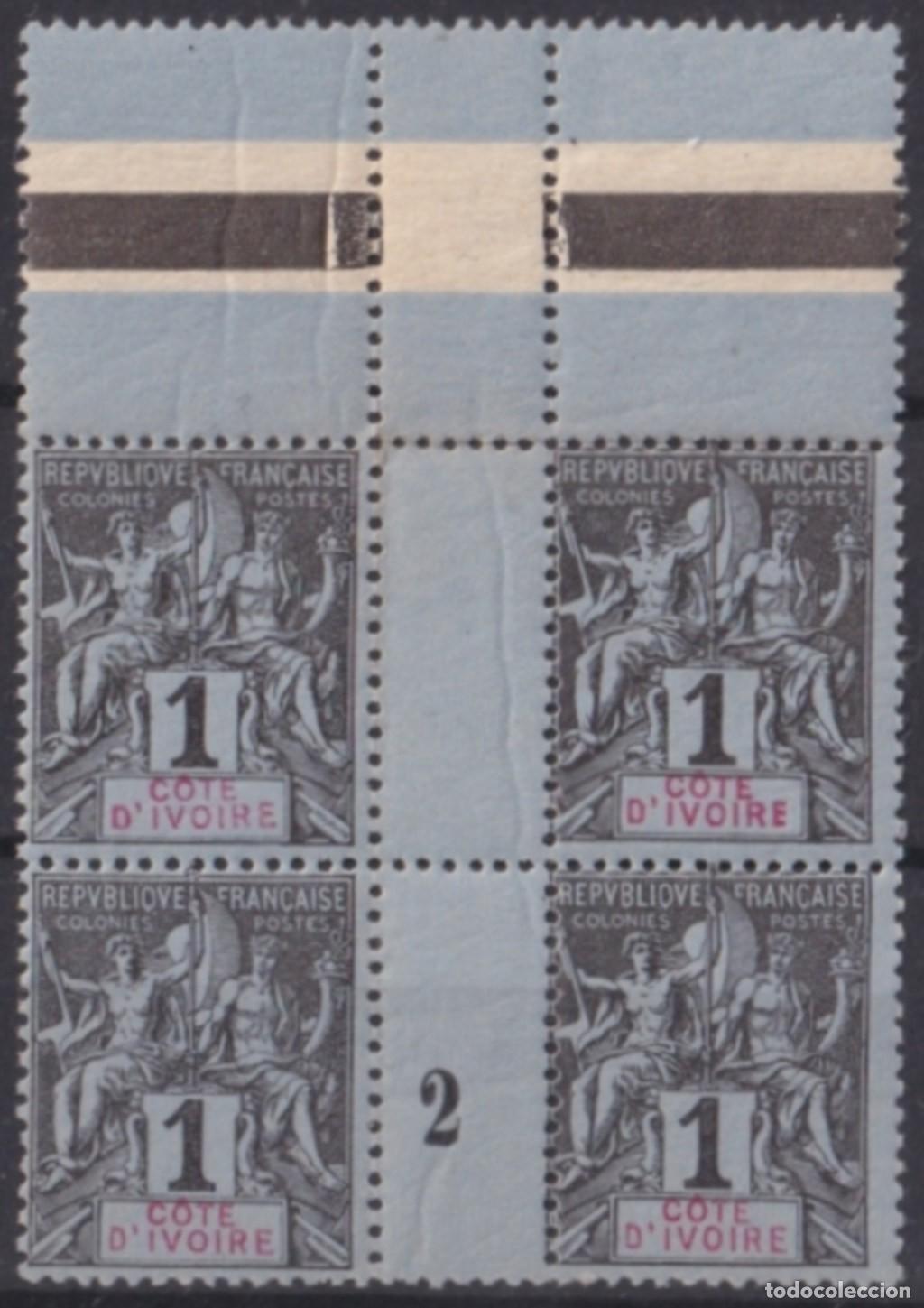 Stamps: F-EX50555 FRANCE COTE DE IVORE YVORY COAST 1894 MNH BLOCK.