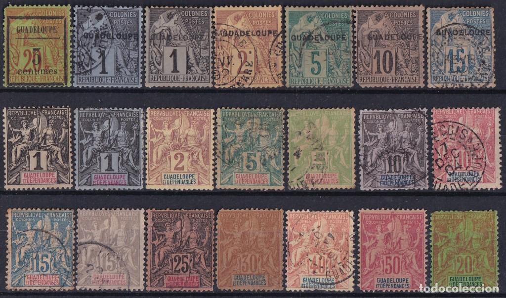 Stamps: F-EX50591 GUADELOUPE CLASSIC STAMPS LOT HIGHT VALUE.