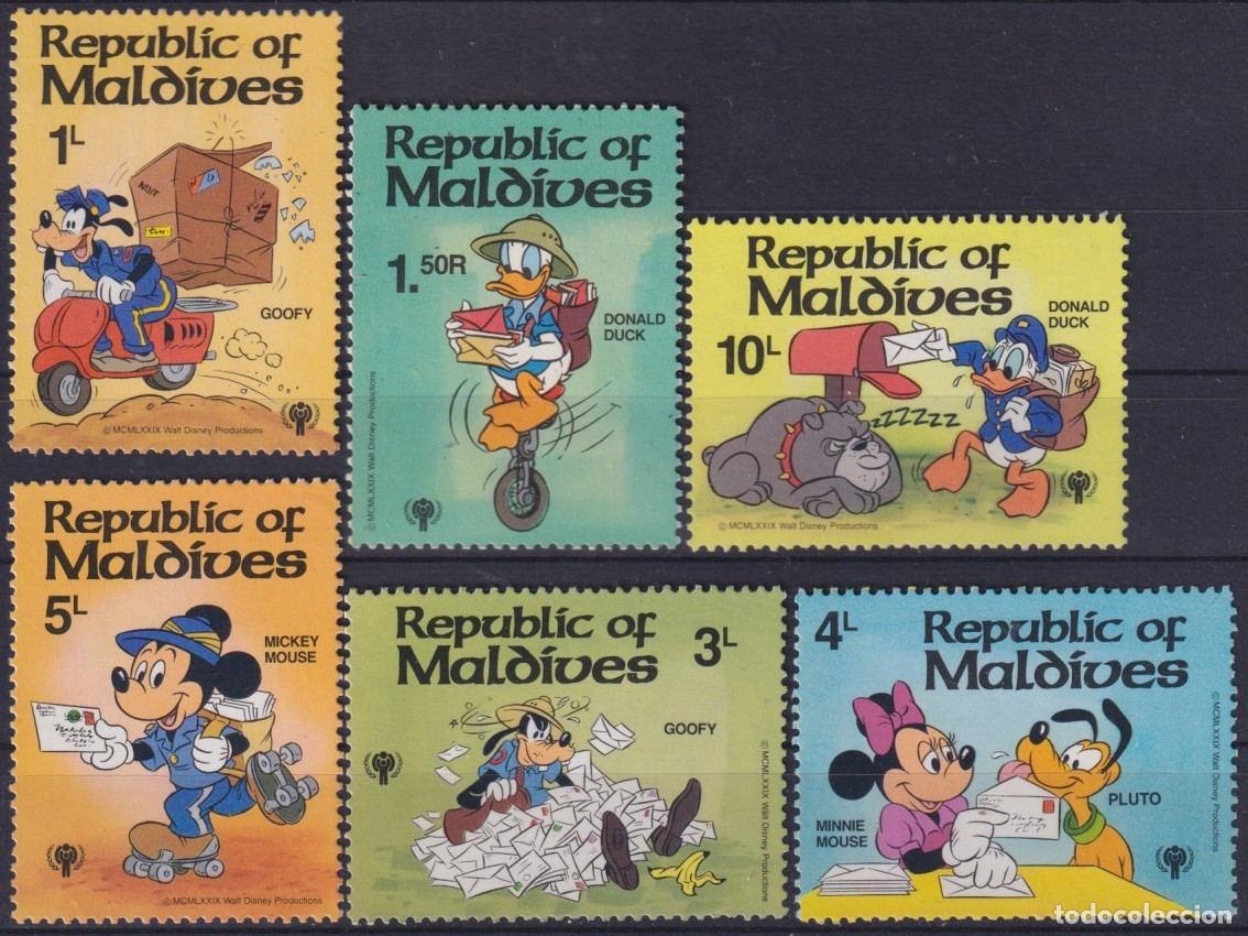 Stamps: F-EX56060 MALDIVES IS MNH 1979 DISNEY CARTOON MOVIE ANIMATION UNICEF DONALD MICKEY.