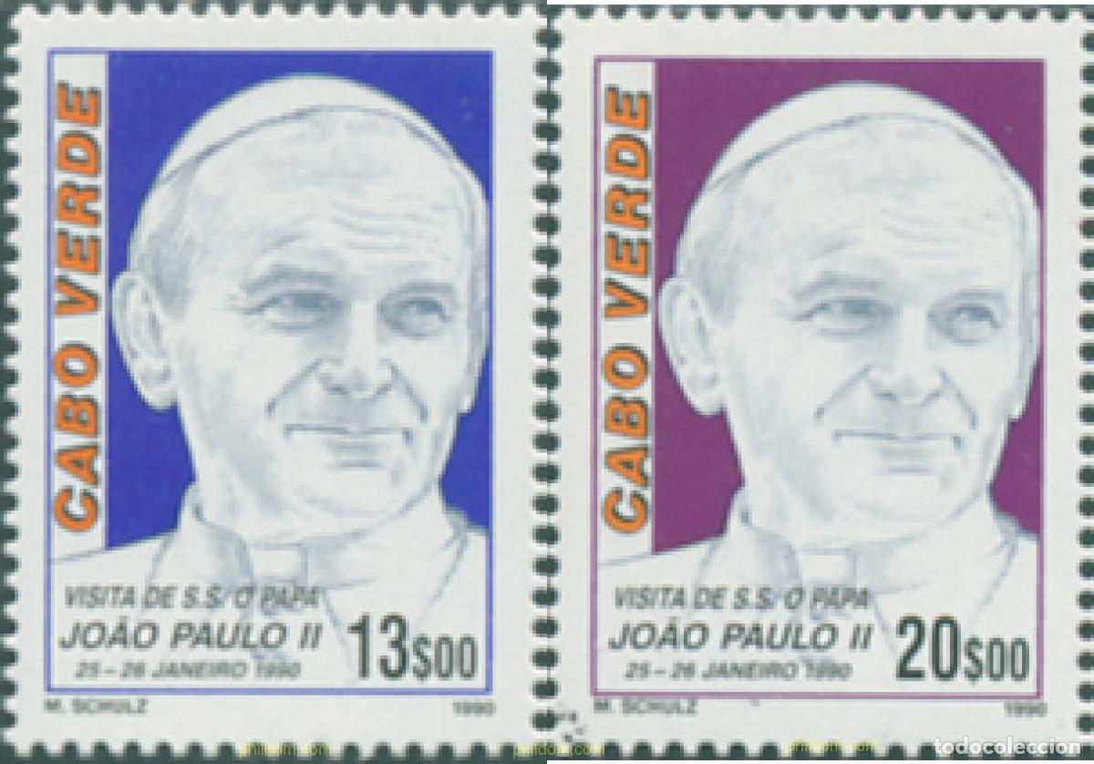 Timbres: 195566 MNH CABO VERDE 1990 VISITA DEL PAPA JUAN PABLO II