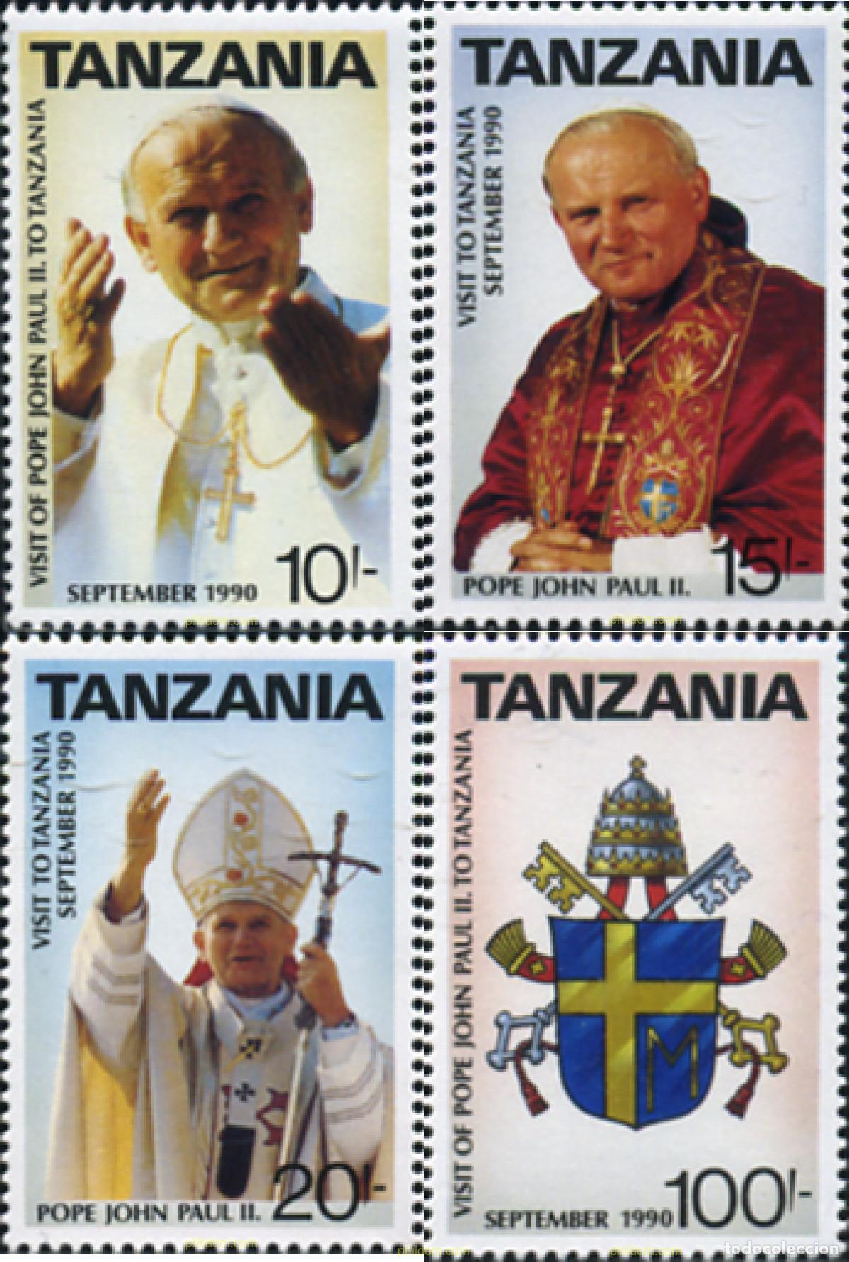 Timbres: 365242 MNH TANZANIA 1990 VISITA DEL PAPA JUAN PABLO II A TANZANIA