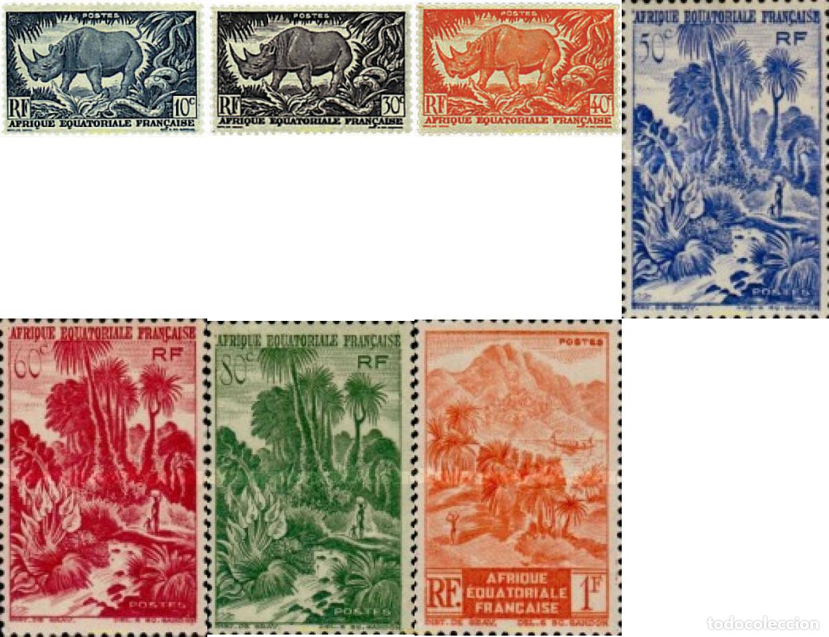 Timbres: 667748 HINGED AFRICA ECUATORIAL FRANCESA 1947 SERIE BASICA