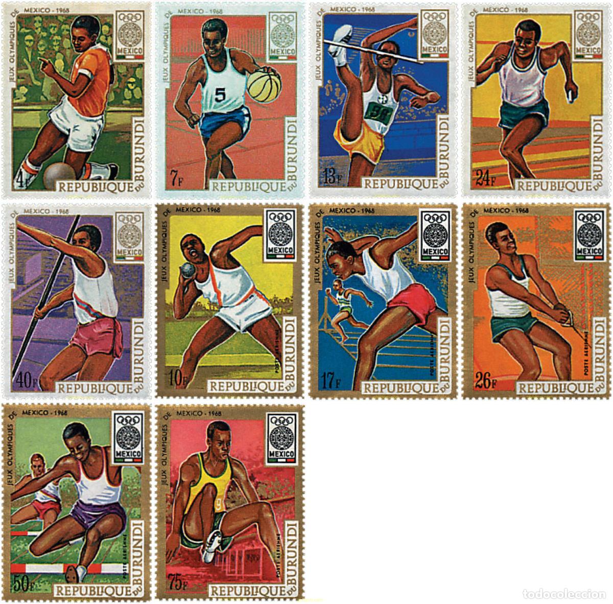 Stamps: 760741 HINGED BURUNDI 1968 19 JUEGOS OLIMPICOS VERANO MEXICO 1968