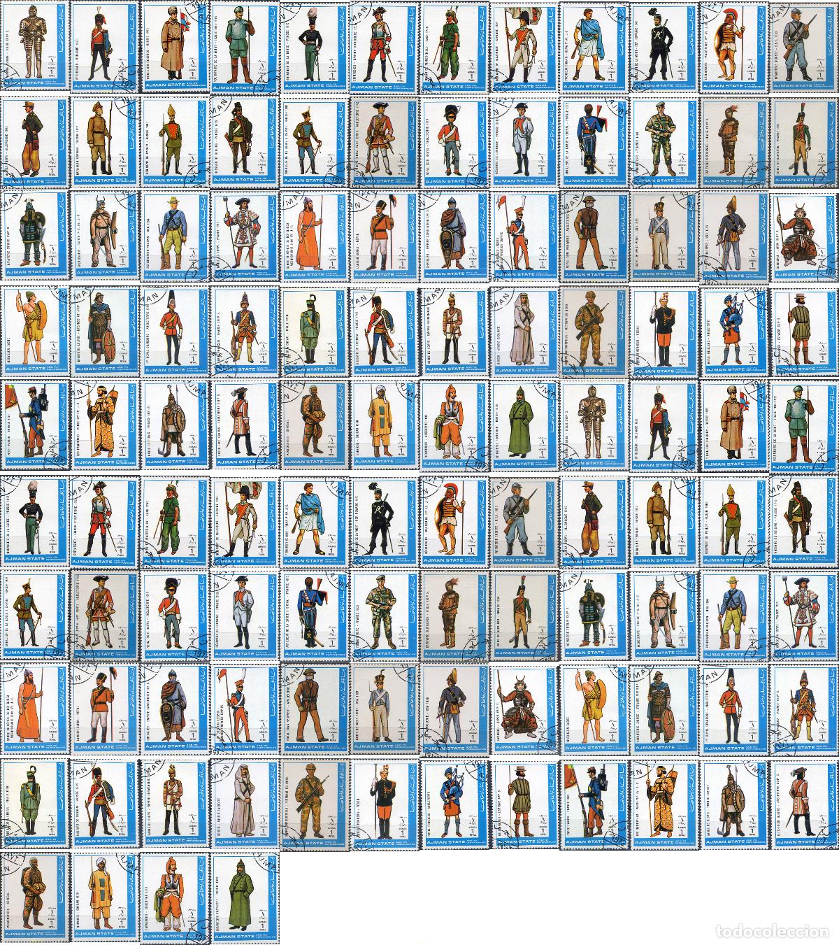 Francobolli: 304511 USED AJMAN 1972 UNIFORMES MILITARES