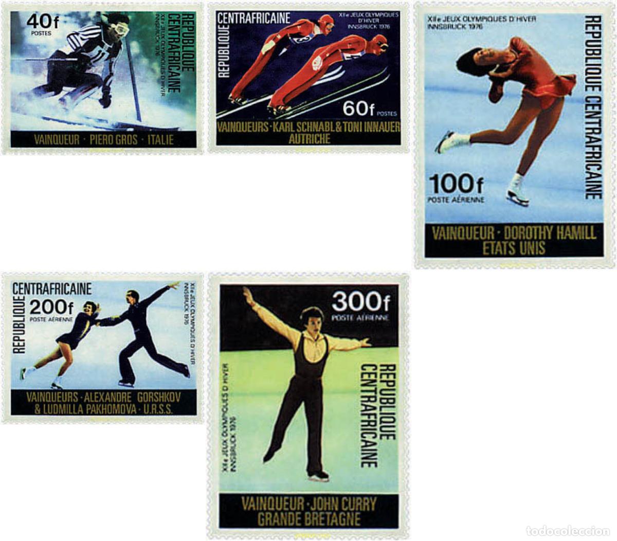 Sellos: 761694 HINGED CENTROAFRICANA 1976 MEDALLAS DE LOS 12 JUEGOS OLIMPICOS DE INVIERNO. INNSBRUCK 1976