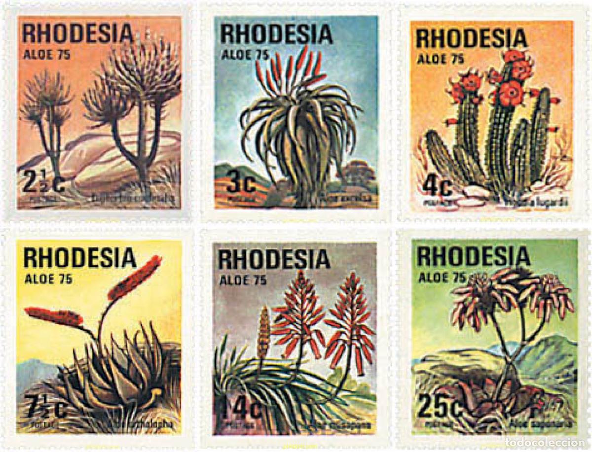 Sellos: 93840 MNH RODESIA 1975 ALOE 75. CONGRESO INTERNACIONAL DE PLANTAS CRASAS
