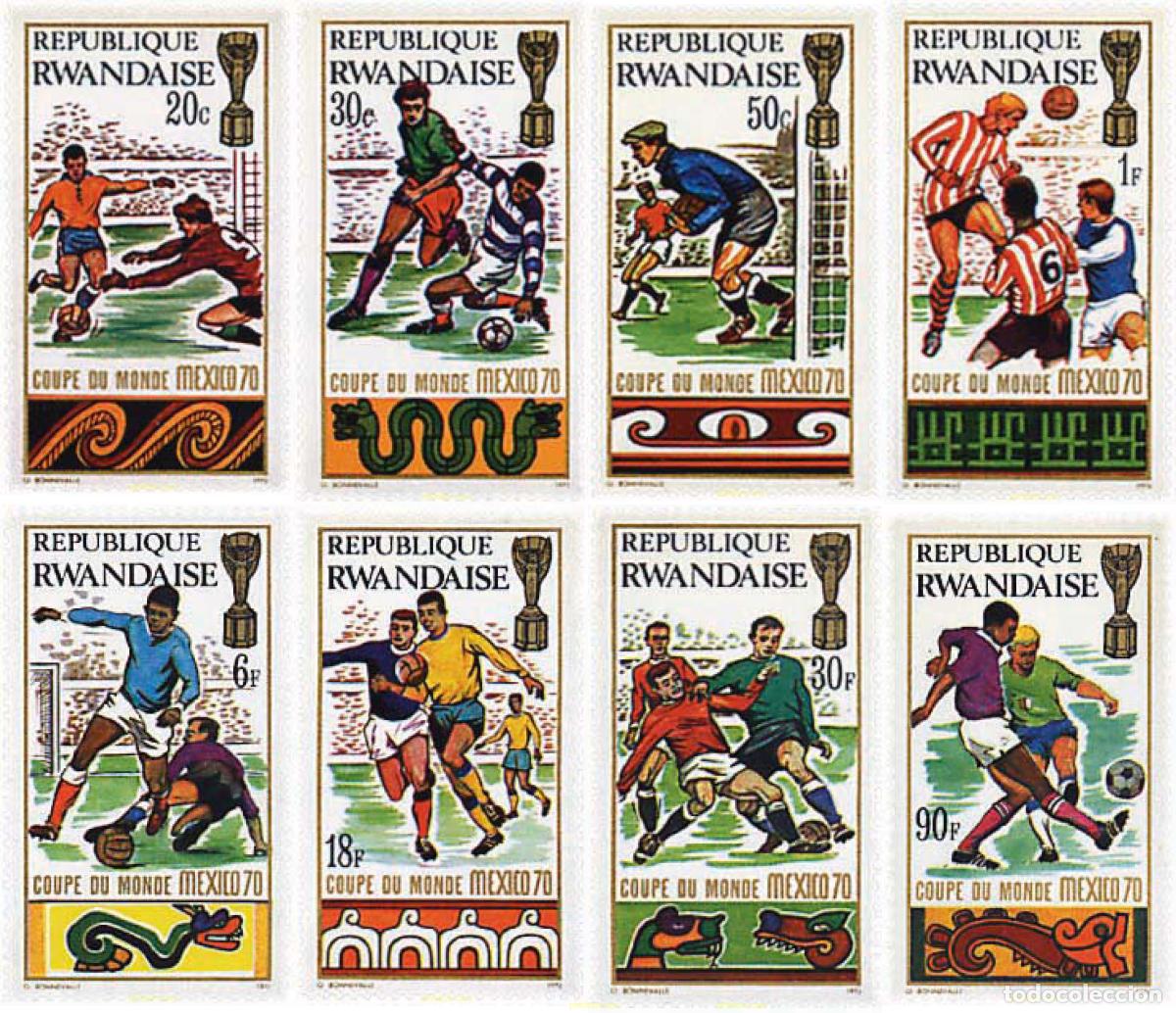 Briefmarken: 762405 HINGED RUANDA 1970 COPA DEL MUNDO DE FUTBOL. MEXICO-70