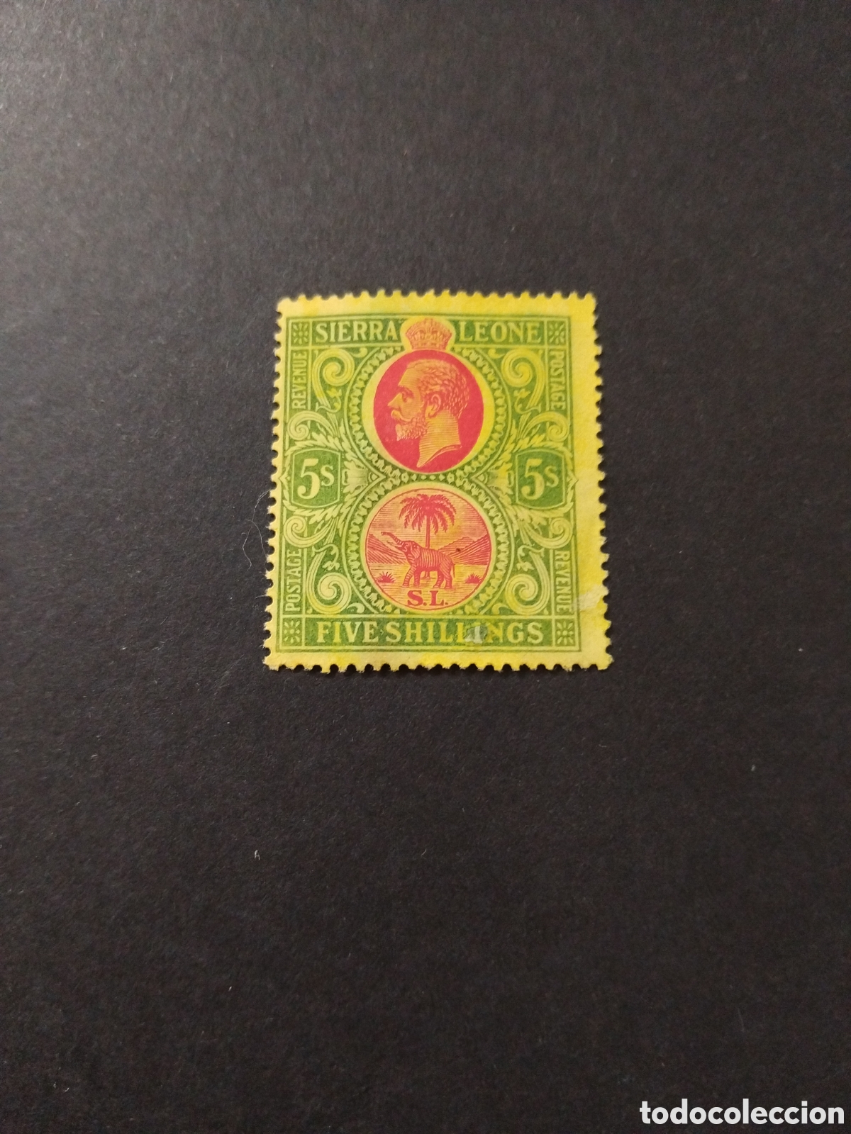 Briefmarken: Sierra Leona. 1912. Jorge V y elefante.