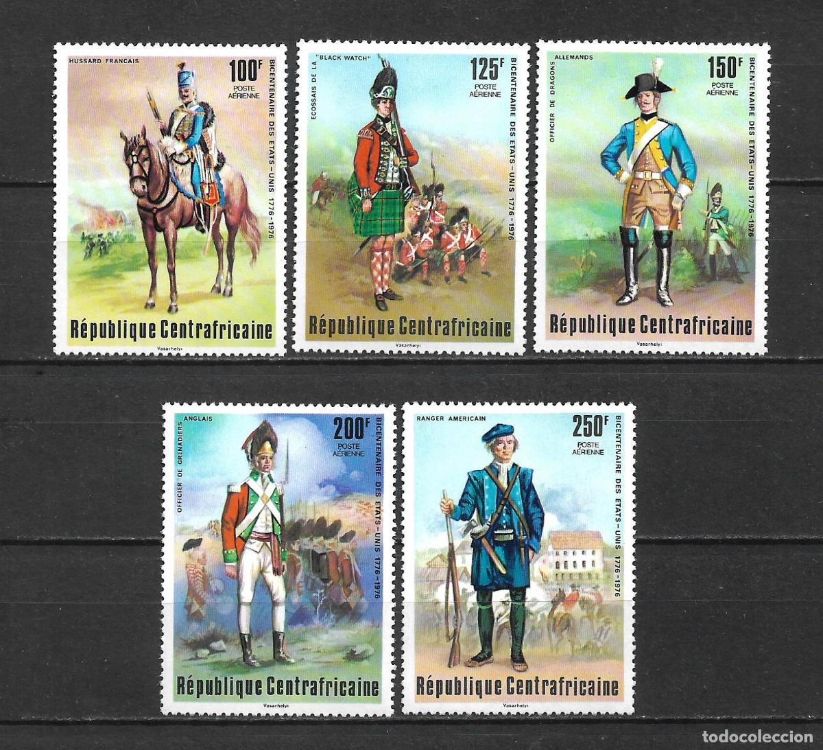 Sellos: republica centro africana 1976 scott C139-C143 ** mnh Bicentenario Americano - 2/3