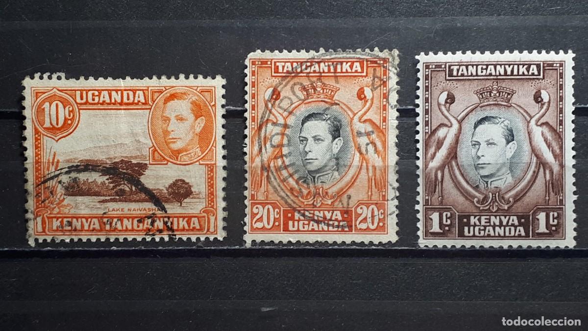 Briefmarken: KENYA UGANDA. A&Ntilde;O 1937. &deg;. Yvert 50, 52,54.