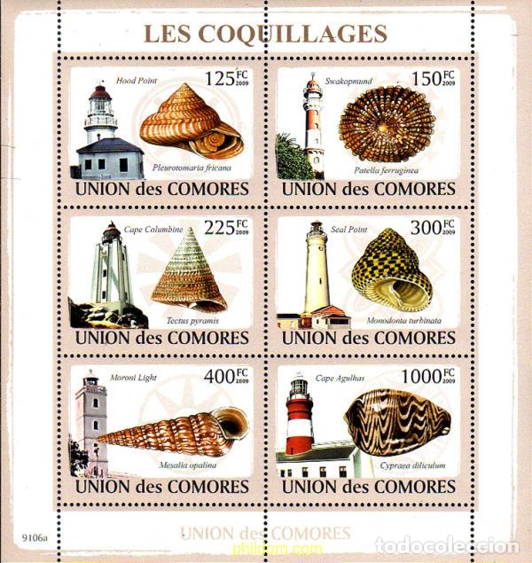 Sellos: 245732 MNH COMORES 2009 CONCHAS Y FAROS