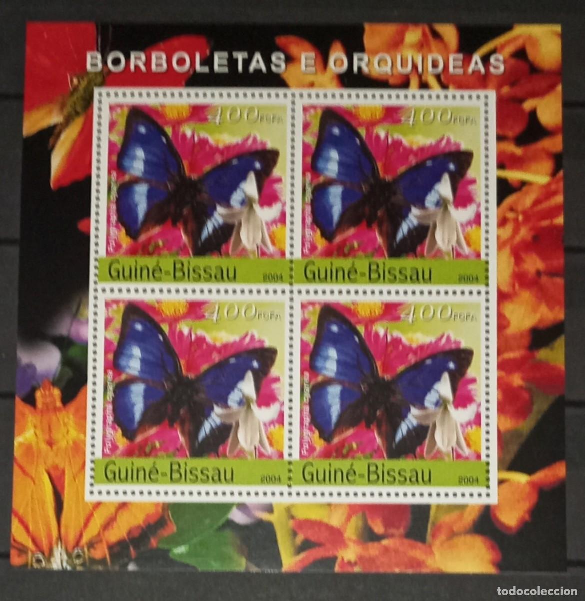 Briefmarken: GUINEA BISSAU 2004 SHEET MNH ORCHIDS ORCHIDEES ORQUIDEAS FLORES MARIPOSAS BUTTERFLIES PAPILLONS