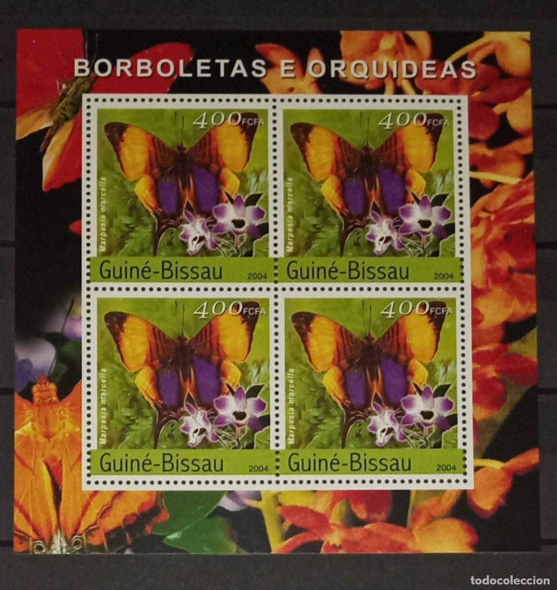 Briefmarken: GUINEA BISSAU 2004 SHEET MNH ORCHIDS ORCHIDEES ORQUIDEAS FLORES MARIPOSAS BUTTERFLIES PAPILLONS