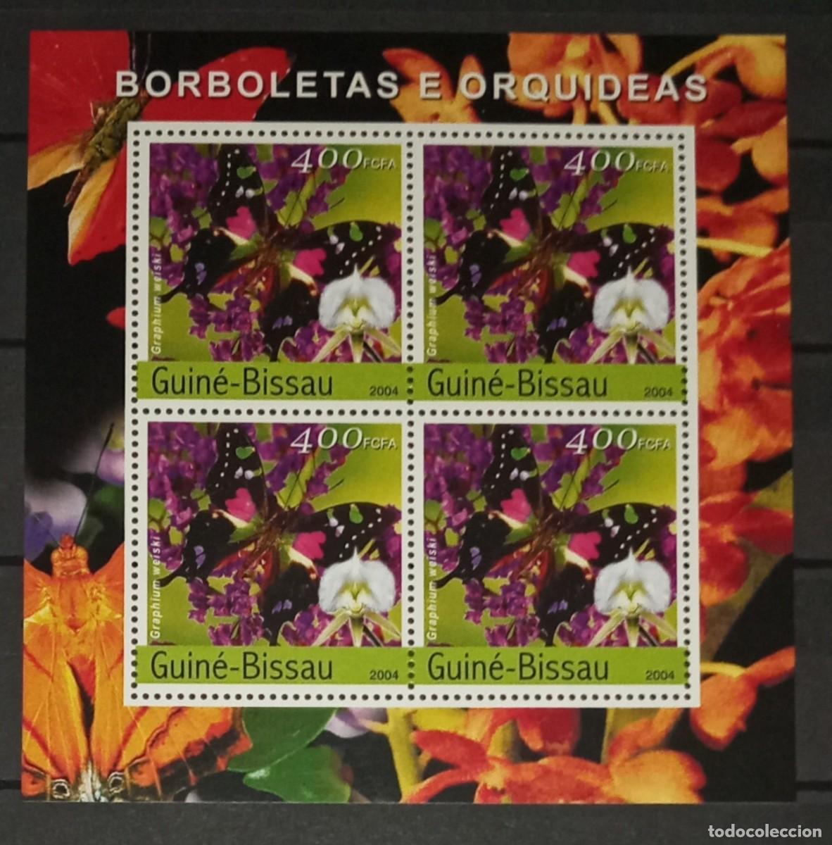 Briefmarken: GUINEA BISSAU 2004 SHEET MNH ORCHIDS ORCHIDEES ORQUIDEAS FLORES MARIPOSAS BUTTERFLIES PAPILLONS