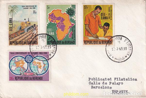 Sellos: 729177 USED BURUNDI 1969 5 ANIVERSARIO DE LOS ACUERDOS DE YAOUNDE