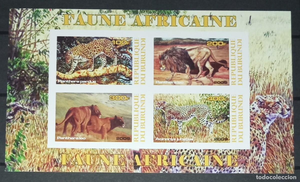 Timbres: BURUNDI 2009 SHEET MNH IMPERF FAUNA MAMIFEROS LEONES LIONS LEOPARDOS LEOPARDS FELINOS WILDLIFE