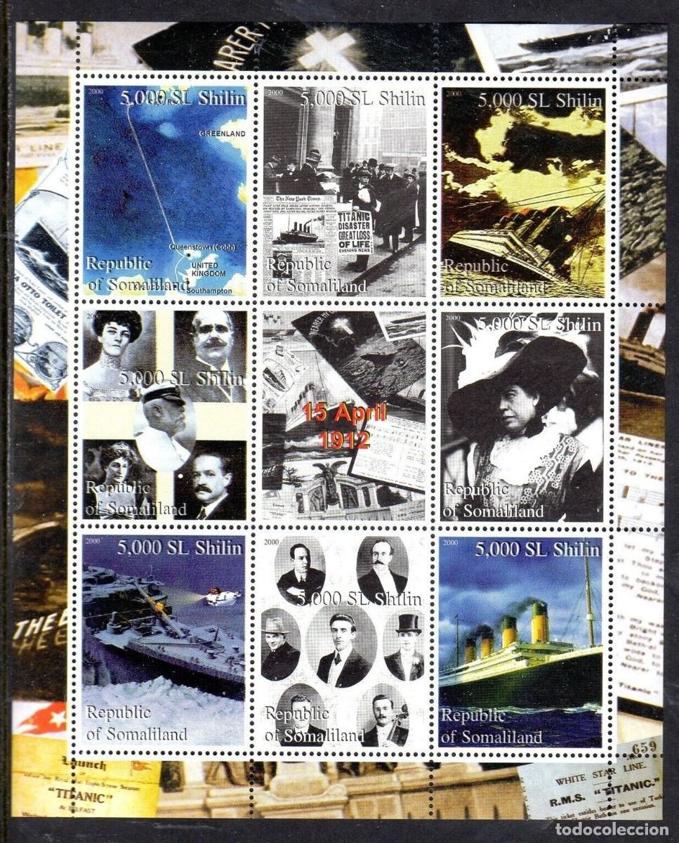 Sellos: SOMALILAND 2000 SHEET MNH TITANIC BARCOS SHIPS BOATS BATEAUX TRANSATLANTICOS