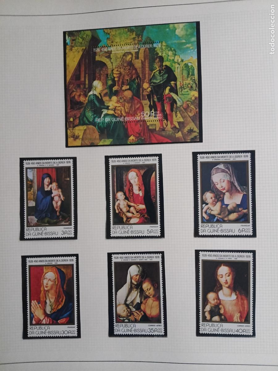 Sellos: Guinea Bissau: 7 sellos nuevos montados en hoja. Pintura
