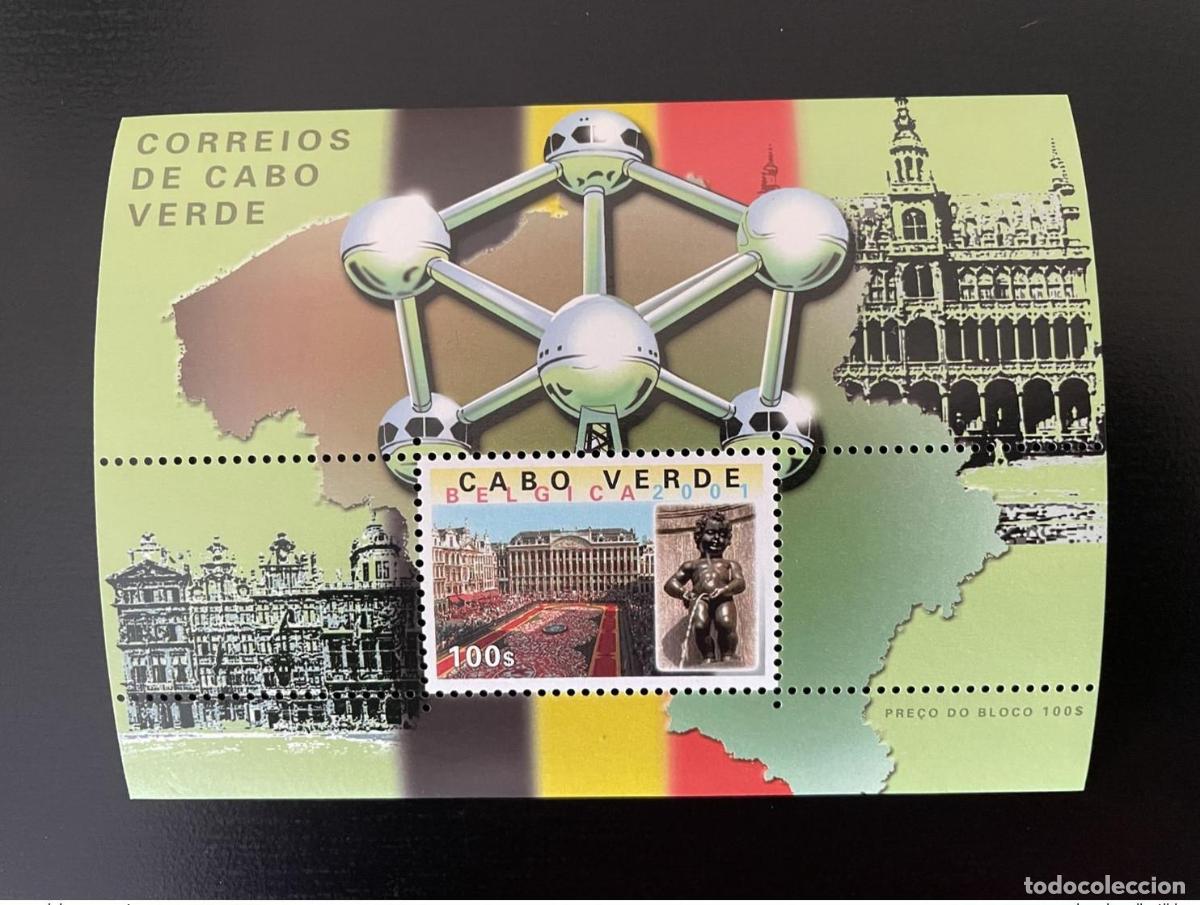 Sellos: Cabo Verde 2001 Mi. Bl. 34 Expo Belgica Atomium Bruxelles Brussels Manneken Pis