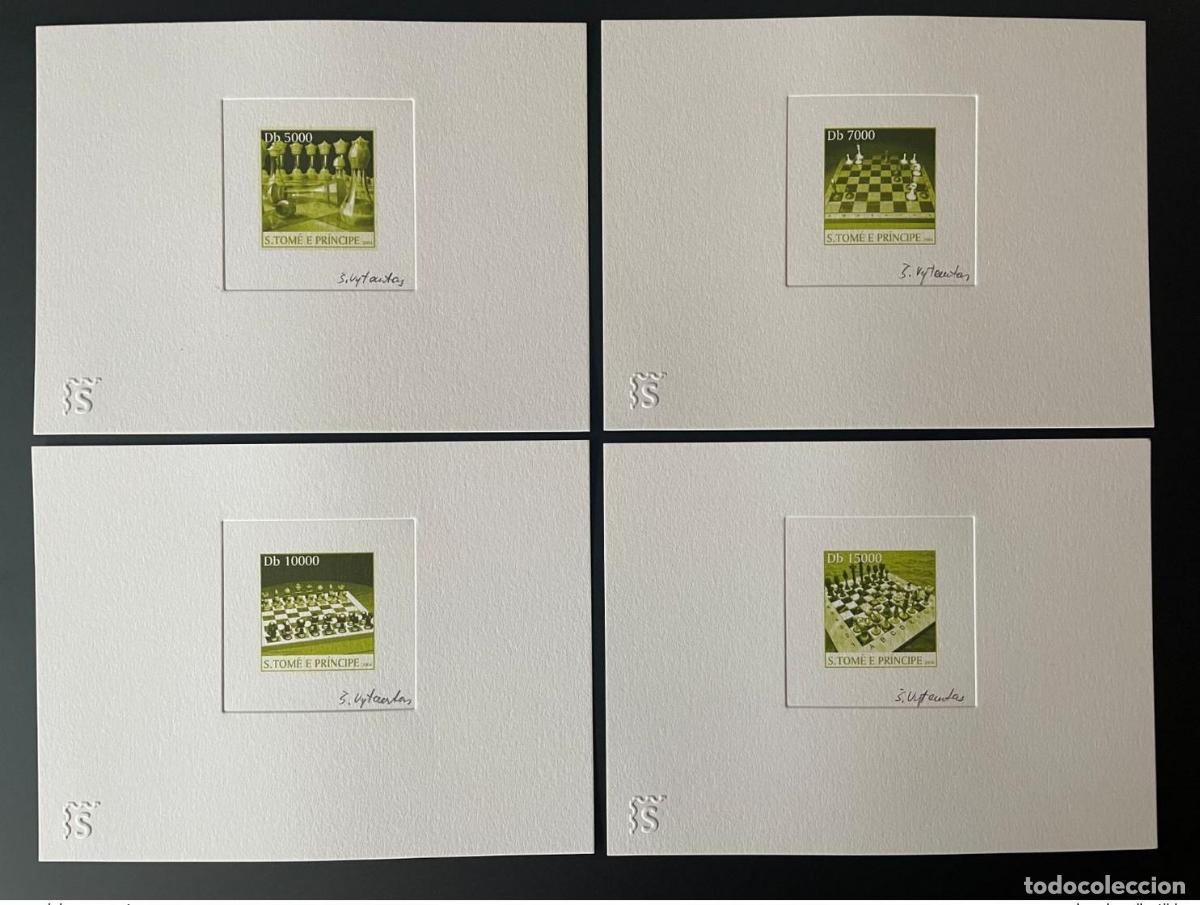 Timbres: Santo Tom&eacute; 2004 Prueba de artista Mi. 2634 - 2637 Chess Schach GREEN VERT