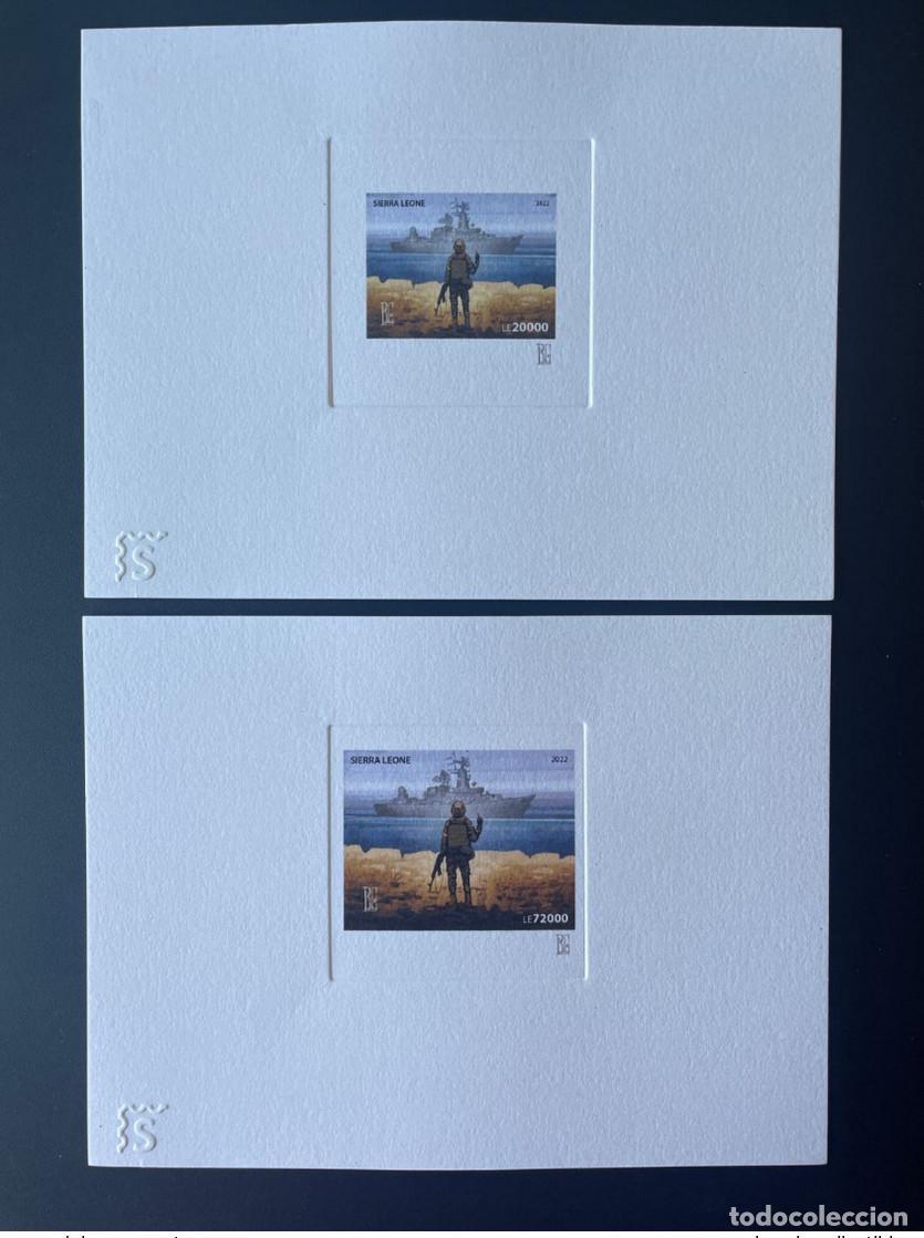 Sellos: Sierra Leona 2022 Mi.? Prueba art&iacute;stica: Ucrania Rusia Boris Groh