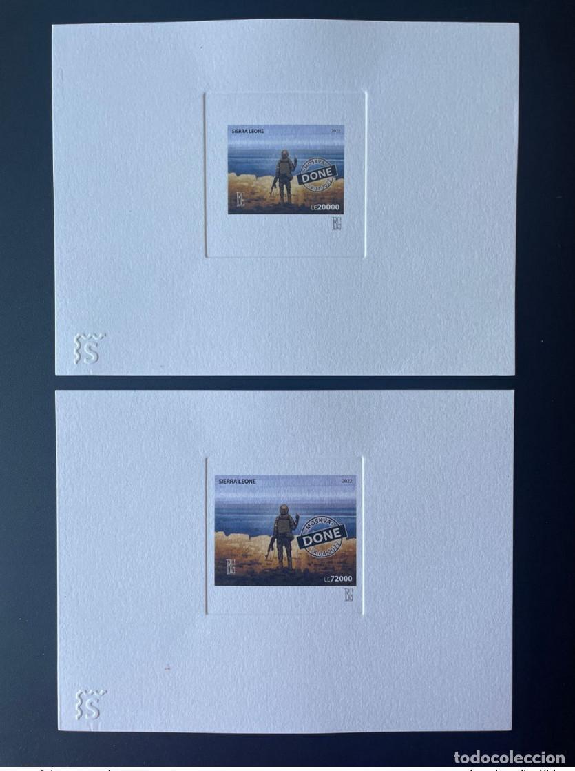 Sellos: Sierra Leona 2022 Mi.? Prueba art&iacute;stica: Ucrania Rusia la isla de las serpientes