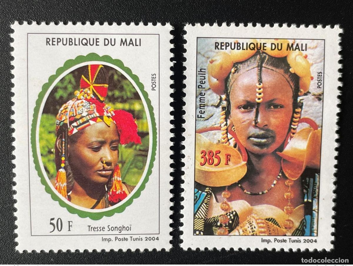 Sellos: Mali 2004 Mi. 2609 II 2610II Songhoi Trenza femenina Fulbefrau 2 val.