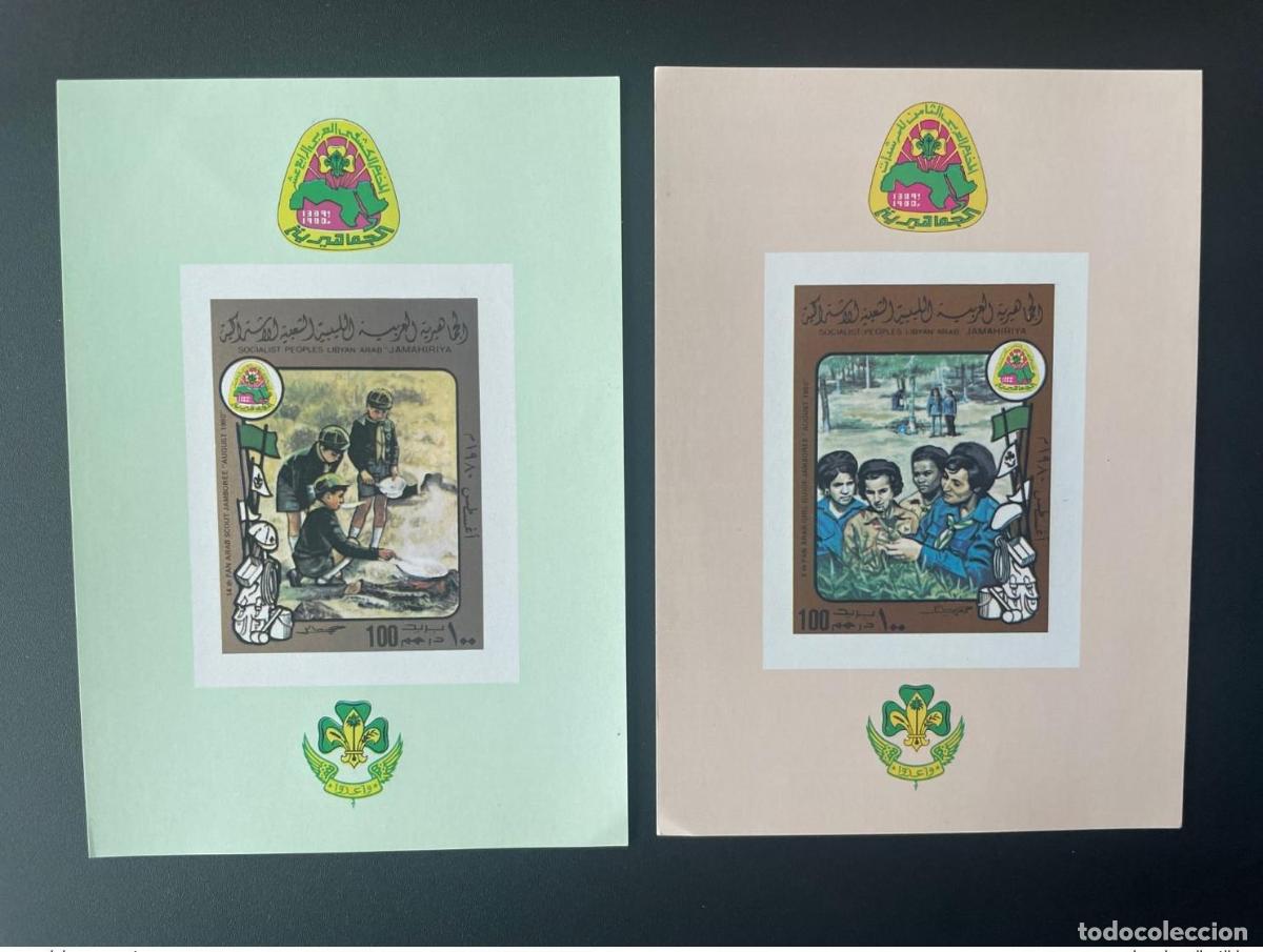 Sellos: Libia 1980 Mi. No. 46 - 47.&deg; 14.&deg; Jamboree Scout Pan&aacute;rabe Scouts Pandfinder