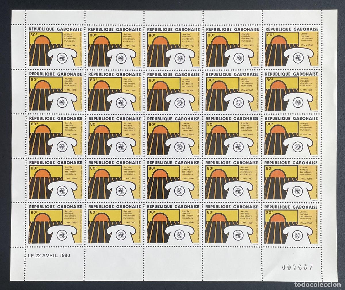Briefmarken: Gab&oacute;n 1980 YT PA 228 bloque D&iacute;a Mundial Telecomunicaciones UIT