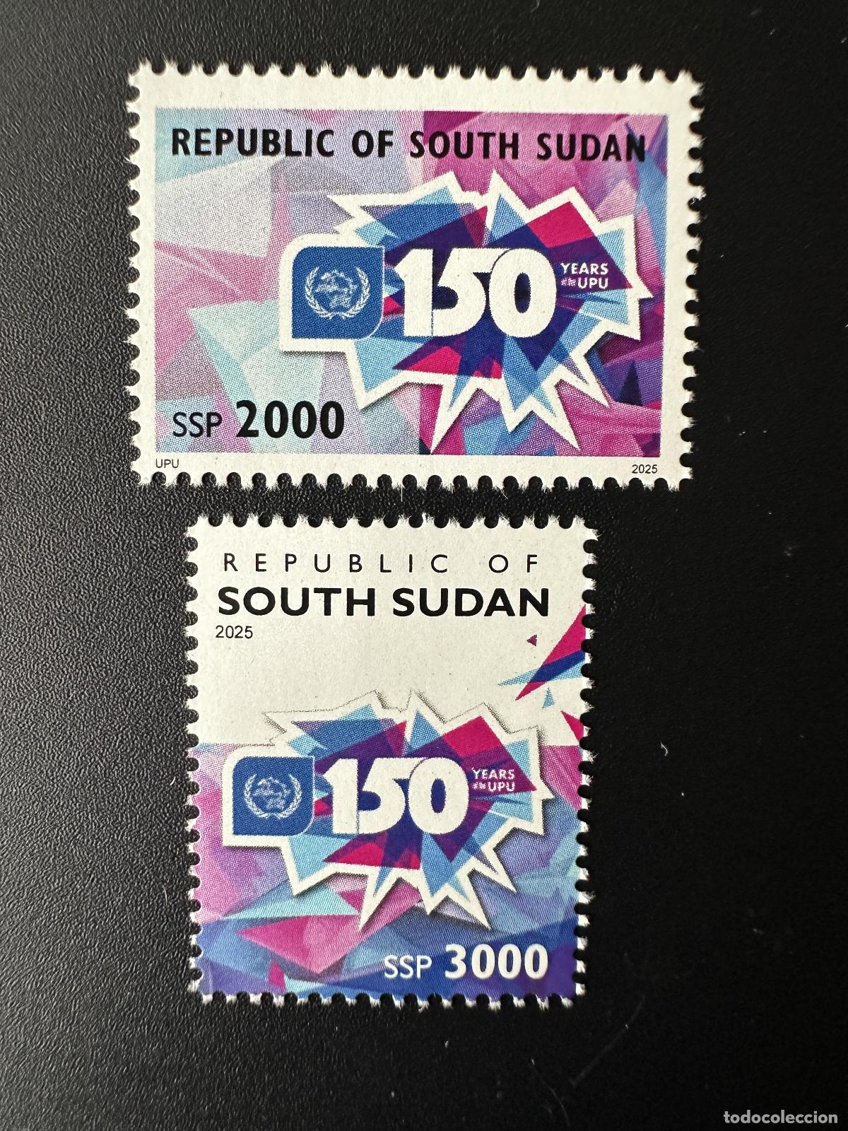 Sellos: Sud&aacute;n del Sur 2025 Mi.? 150 a&ntilde;os de la Uni&oacute;n Postal Universal UPU 2v.