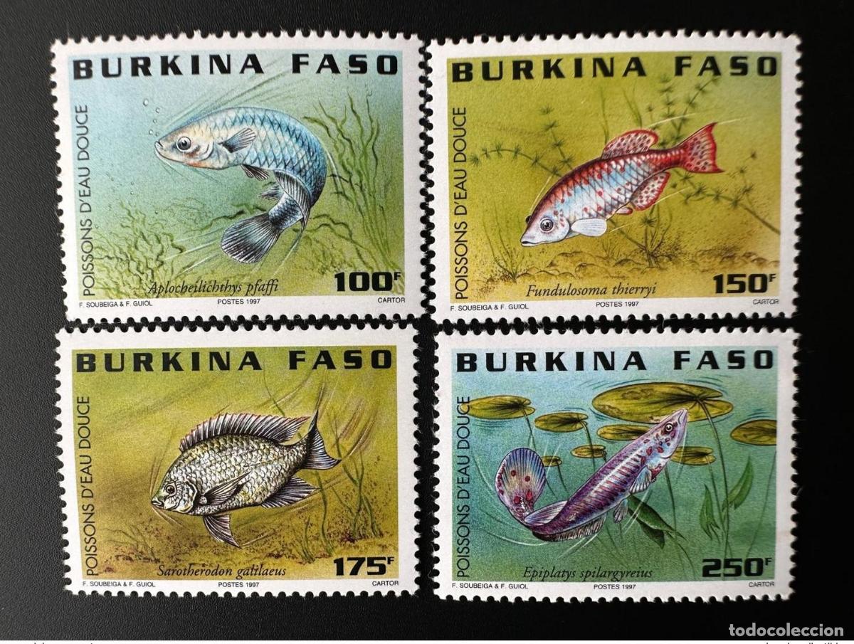 Sellos: Burkina Faso 1997 Mi. 1462 - 1465 Peces de agua dulce fauna marina