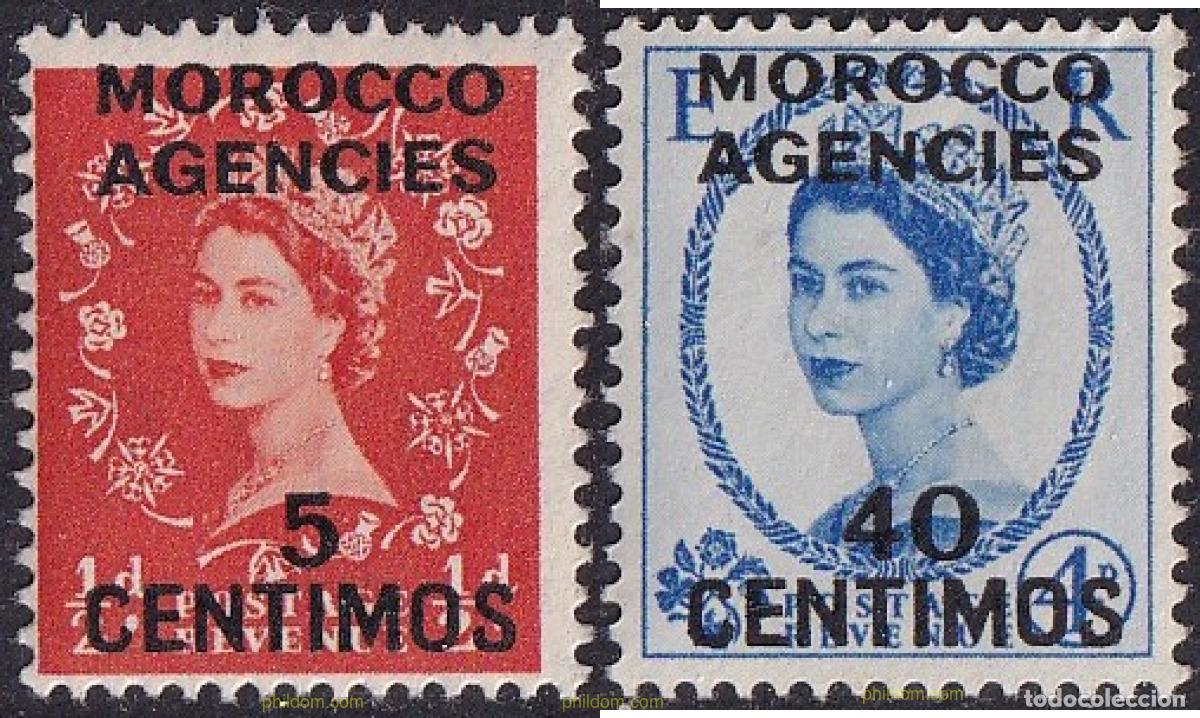Sellos: 696809 MNH MARRUECOS Agencia Britanica 1956 REINA ISABEL II
