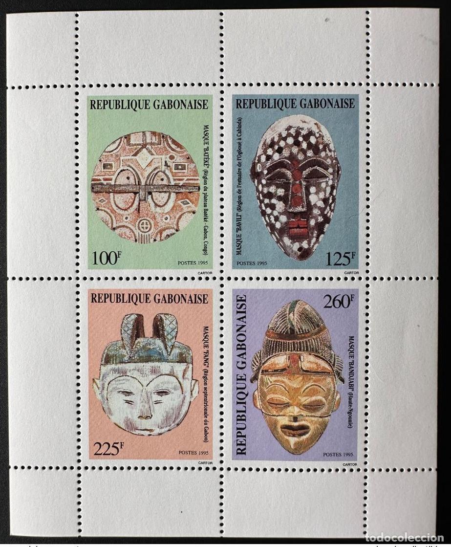 Timbres: Gab&oacute;n 1995 Mi. Bl. M&aacute;scaras A78 1237 - 1240