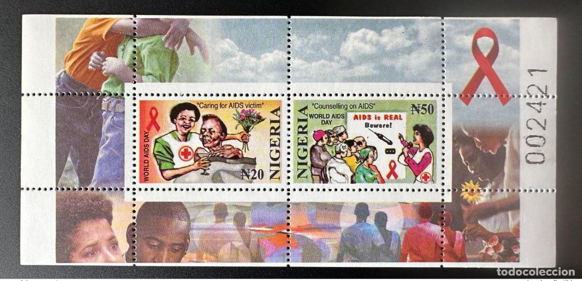 Sellos: Nigeria 2003 Mi. Bl. 25 D&iacute;a Mundial del SIDA enfermedad Krankheit