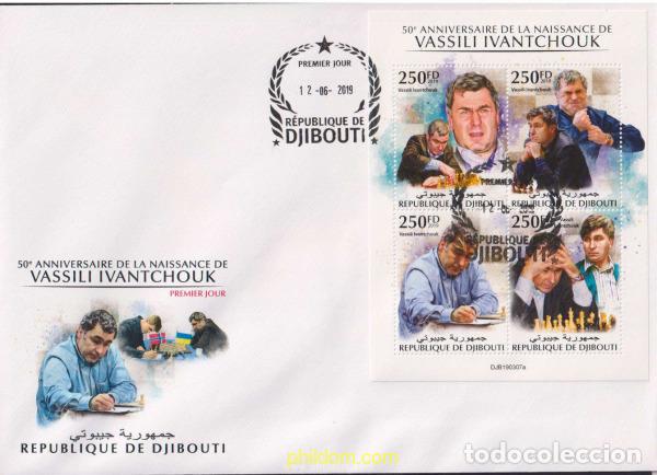 Sellos: 616217 MNH DJIBOUTI 2019 50 ANIVERSARIO DEL NACIMIENTO DE VASSILI IVANTCHOUK - JUGADOR DE AJEDREZ