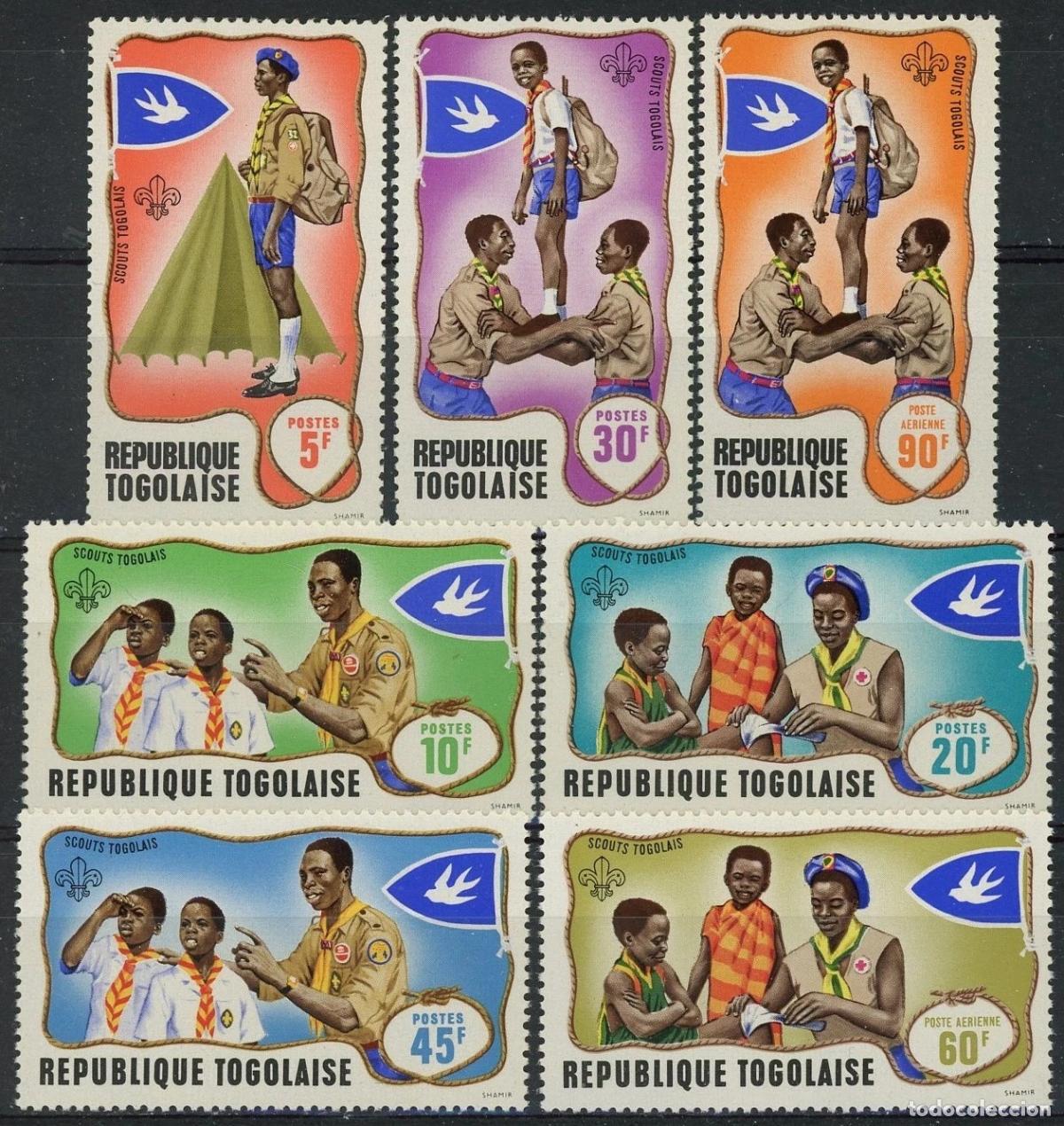 Sellos: Togo 1968 Ivert 588/92 y A&eacute;reo 100/1 *** Scoutismo